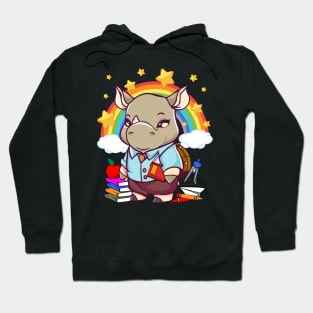 Rhino School Student Teacher Books Reading Literacy Hoodie